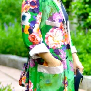 Zara floral silk kimono robe, luxe!
